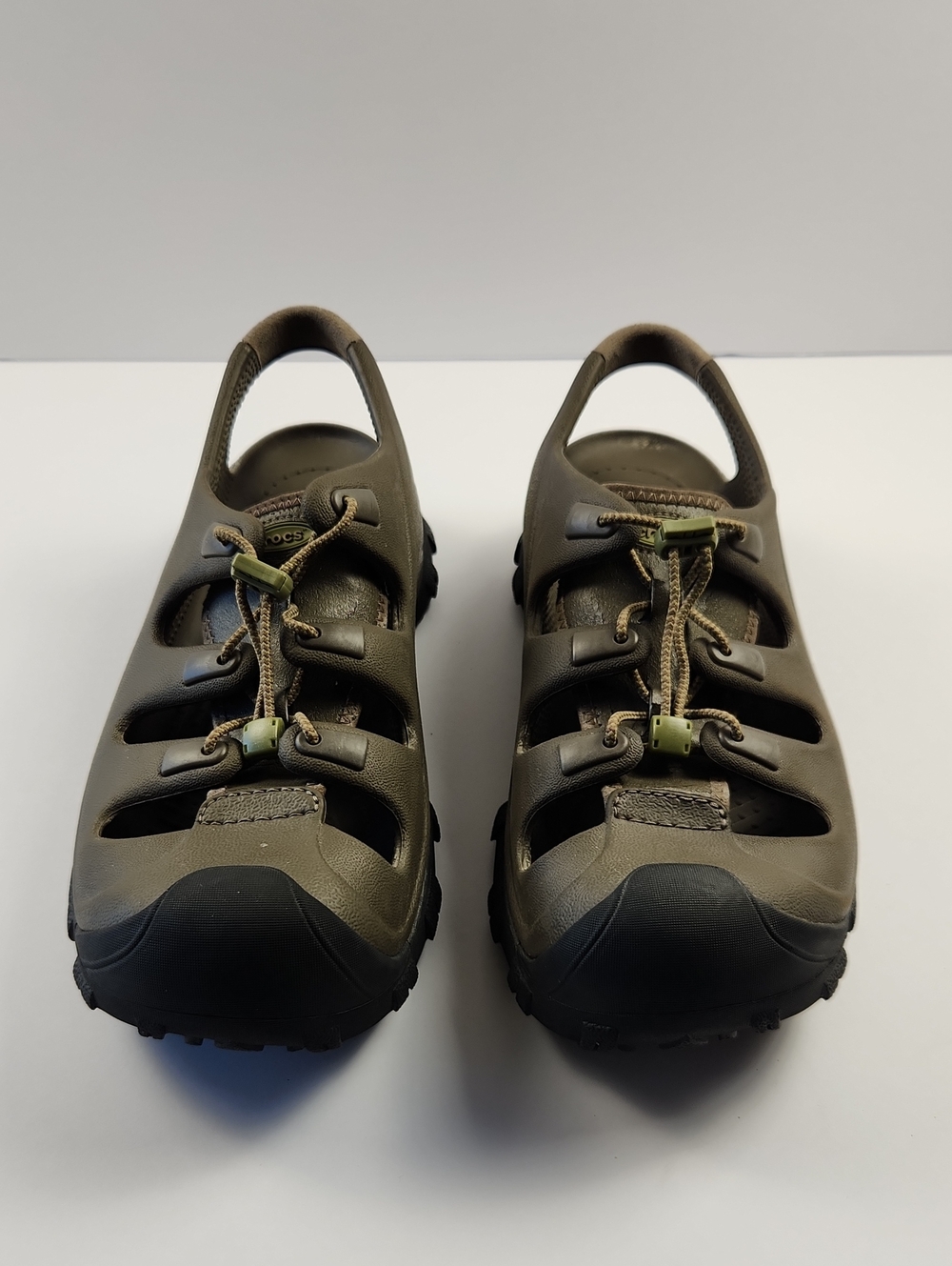 CROCS Trailbreak Hiking Sandals Olive Green with Black Toe Men's Size 13